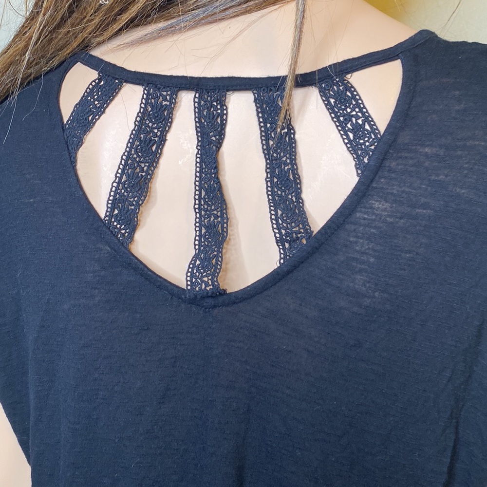 Lane Bryant Black Lace Back Top 18/20 - Picture 5 of 7
